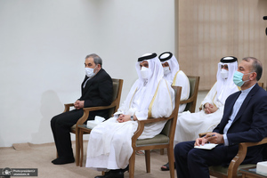 دیدار امیر قطر و هیئت همراه با رهبر معظم انقلاب