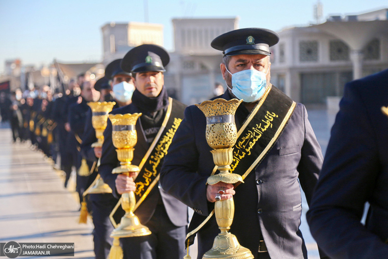 دسته عزاداری خادمان حرم کریمه اهل بیت (ع) در روز شهادت حضرت زهرا (س)‎‎