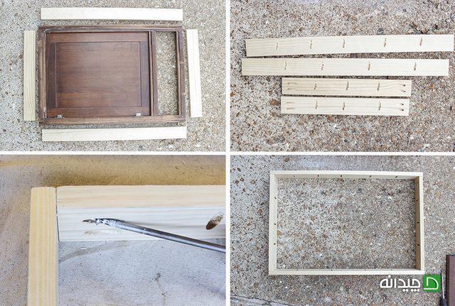 نصب چوب های بدنه برای ساخت میز تحریر چوبی 