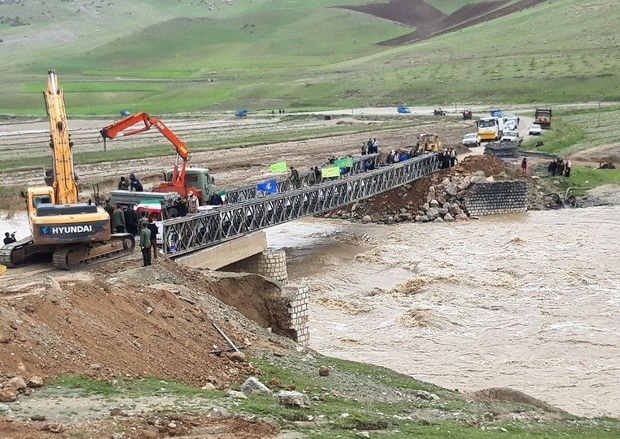 پل سپاه برای سیل‌زدگان گروس صحنه به بهره‌برداری رسید