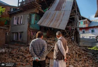 خانه‌های تروریست‌ها در کشمیر تخریب شد + تصاویر