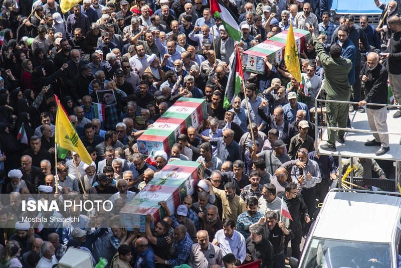 تشییع پیکر مطهر خانواده شهید حمله تروریستی رژیم صهیونیستی در ساری