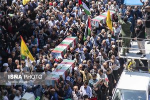 تشییع پیکر مطهر خانواده شهید حمله تروریستی رژیم صهیونیستی در ساری