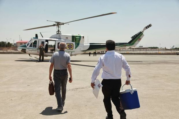 انتقال بیمار اورژانسی در چابهار به وسیله بالگرد
