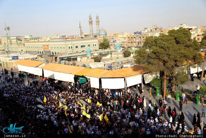 مراسم تشییع 5 شهید مدافع حرم حضرت زینب(س) در قم‎