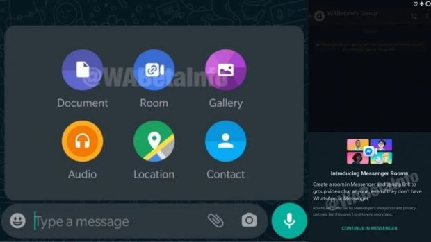 قابلیت Messenger Rooms فیسبوک در واتساپ
