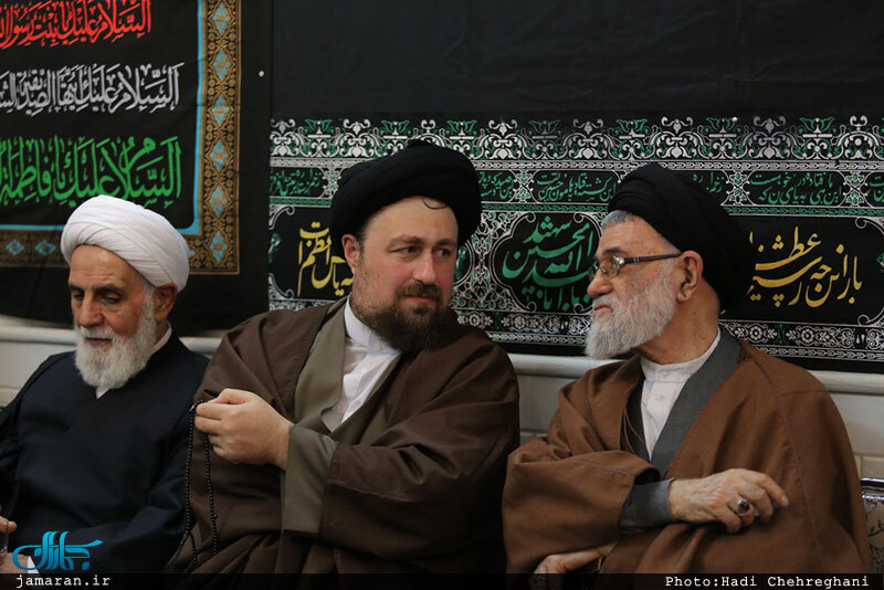 حضور سید حسن خمینی در منزل مرحوم حاج شيخ محمد حسن قرهى(ره)