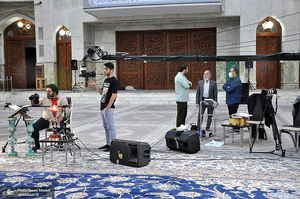 پشت صحنه ضبط برنامه«ترتیل خوانی قرآن کریم» در حرم مطهر امام خمینی(س) 