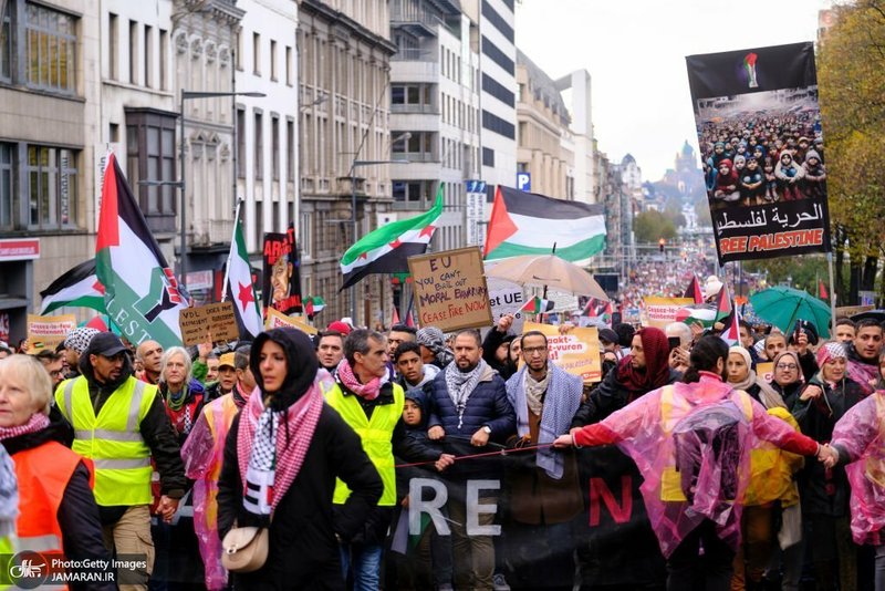 تظاهرات ضد صهیونیستی در قلب اروپا