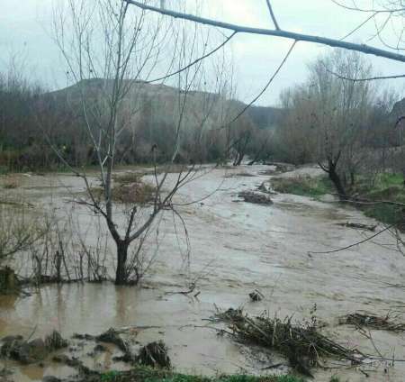 طغیان رودخانه های مراغه و خسارت دیدن برخی از راه های روستایی