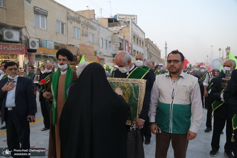 پیاده روی خادمان حرم کریمه اهل بیت(ع) در شب ولادت امام رضا(ع)