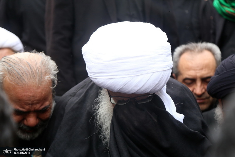 دسته عزاداری روز شهادت حضرت زهرا(س) با حضور آیت الله العظمی وحید خراسانی