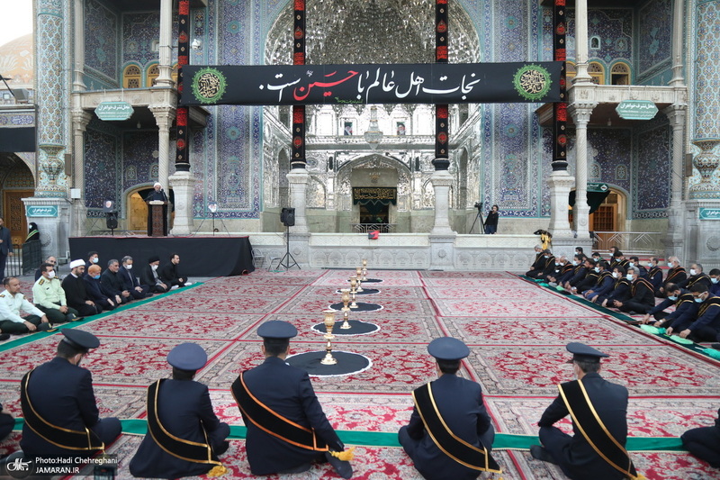 مراسم تعویض پرچم حرم حضرت معصومه (س) در شب اول ماه محرم‎‎