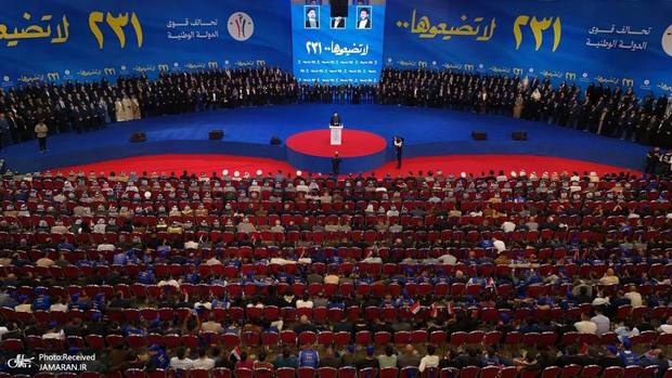 حکیم در آغاز کارزار انتخاباتی جریان حکمت ملی: عراق با وحدت میان شیعه و سنی، عرب و کُرد و ترکمان، مسلمان و مسیحی و صابئی و ایزدی، به عراقی قوی تبدیل شده است