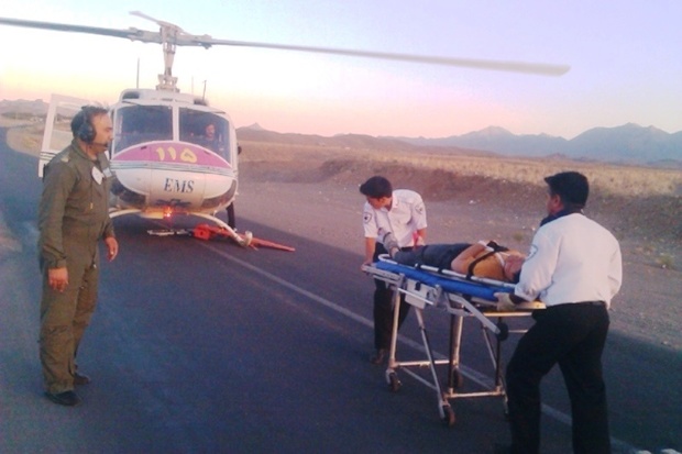 بالگرد اورژانس قم 43 مصدوم را به بیمارستان انتقال داد