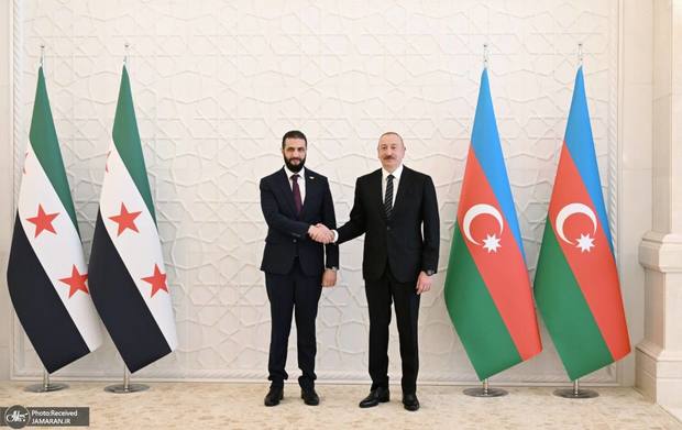 دیدار جولانی و علی اف در آذربایجان + عکس