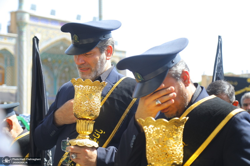 دسته عزاداری خادمین حرم حضرت معصومه (س) در روز شهادت امام رضا (ع)