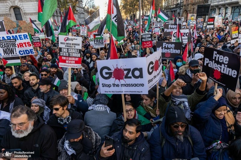 راهپیمایی هزاران انگلیسی در حمایت از مردم فلسطین