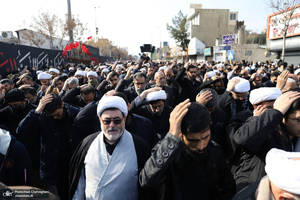 دسته عزاداری روز شهادت حضرت زهرا (س) با حضور آیت الله العظمی وحید خراسانی
