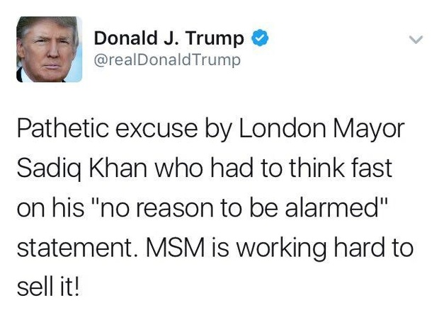 حمله توئیتری مجدد ترامپ به شهردار لندن+عکس