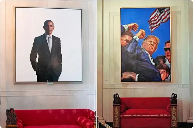  ترامپ عکس اوباما را حذف و تابلوی خود را جایگزین آن کرد