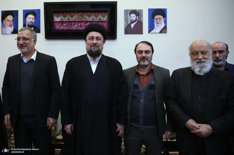 دیدار شهردار و اعضای شورای شهر تهران با سید حسن خمینی