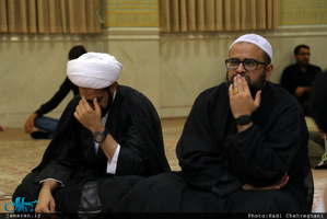 عزاداری اباعبدالله الحسین(ع) در بیت آیت الله العظمی جوادی آملی با حضور سید علی خمینی