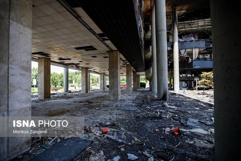 تصاویری از ساختمان شیشه‌ای سازمان صدا و سیما پس از تجاوز وحشیانه رژیم صهیونیستی