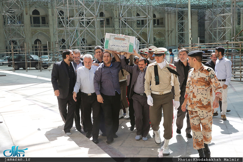 مراسم تشییع پیکر مطهر شهید حمله تروریستی اخیر مازیار سبزعلی در حرم مطهر امام خمینی(س)