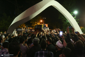 وداع با پیکر استاد فاطمی نیا (ره) در دانشگاه امام صادق (ع)