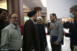 دیدار رئیس و کارکنان موسسه‎ تنظیم و نشر آثار امام خمینی با سید حسن خمینی