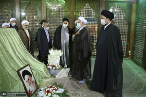 تجدید میثاق رئیس قوه قضائیه و مسئولان عالی قضایی با آرمان‌های حضرت امام خمینی (س)