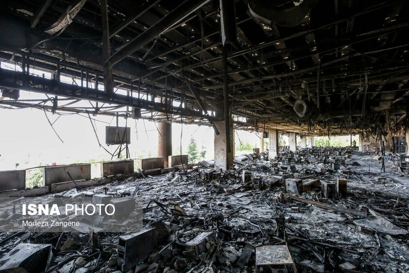 تصاویری از ساختمان شیشه‌ای سازمان صدا و سیما پس از تجاوز وحشیانه رژیم صهیونیستی