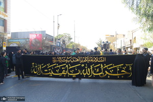 دسته عزاداری روز شهادت حضرت زهرا (س) با حضور آیت الله العظمی وحید خراسانی