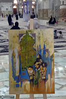 کارگاه هنری نقاشی و نقاشی‌خط در حرم مطهر امام خمینی(س)