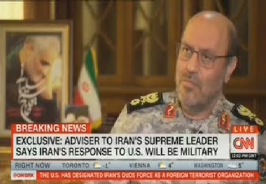 سردار دهقان در مصاحبه با CNN : پاسخ ایران نظامی خواهد بود
