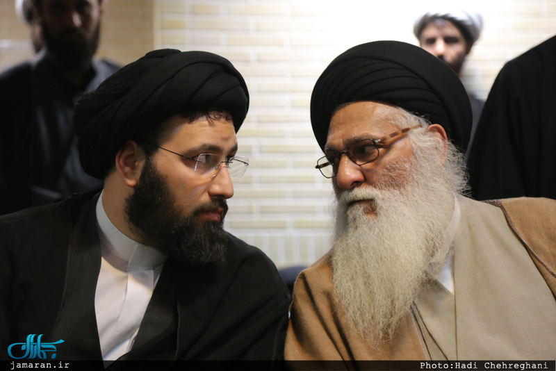 مراسم عزاداری حضرت زهرا(س) در مدرسه علمیه با حضور سید علی خمینی