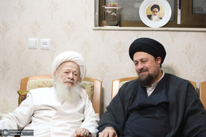حضور سید حسن خمینی در بیت آیت الله العظمی محفوظی