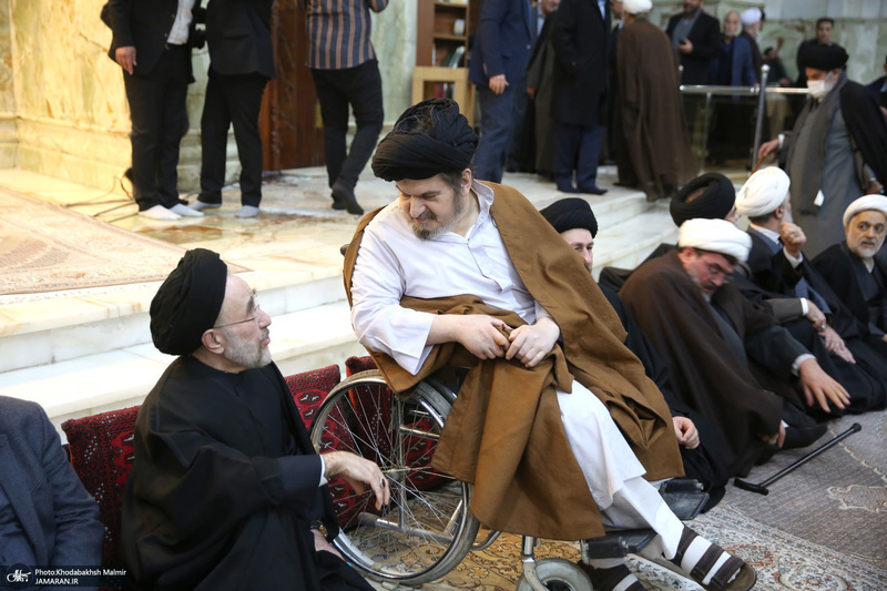 مراسم بیست‌و‌نهمین سالگرد ارتحال حاج سید احمد خمینی و بزرگداشت آیت‌الله بجنوردی در حرم امام