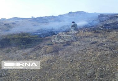 کوه چرمین سیروان دچار آتش سوزی شد