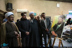 بازدید سید حسن خمینی از کارگاه هنری "یار و یادگار" در حسینیه جماران