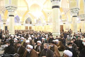 حضور مراجع و علما در مسجد امام حسن عسکری(ع) در پی ارتحال آیت الله العظمی صافی(ره)