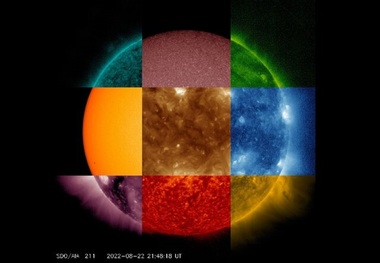 انتشار یک پازل ۹ رنگ از خورشید توسط ناسا+ تصاویر
