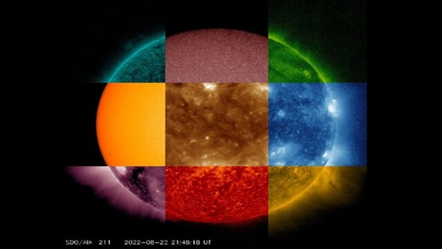 انتشار یک پازل ۹ رنگ از خورشید توسط ناسا+ تصاویر
