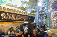 پیکر آیت الله صانعی در حرم حضرت معصومه(س) طواف داده شد +عکس