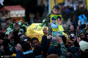 مراسم تشییع شهدای حزب الله در بیروت