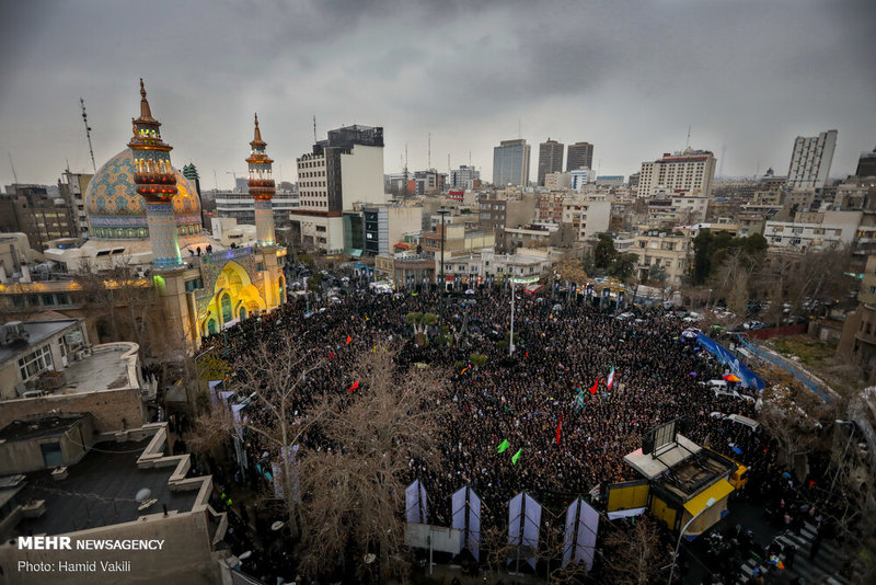 تجمع بزرگداشت شهید سپهبد سلیمانی در میدان فلسطین تهران