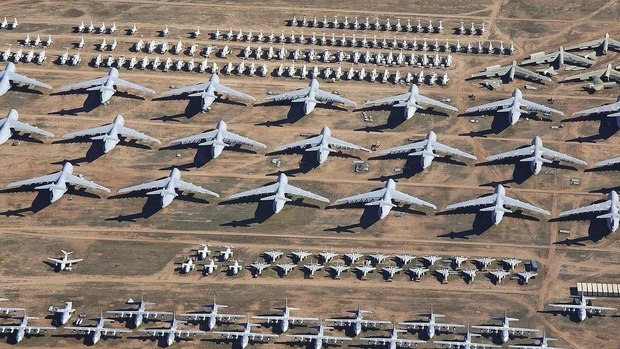 ایستگاه آخر جنگنده‌های مشهور در بزرگ‌ترین گورستان هواپیما در جهان + عکس