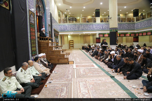 عزاداری اباعبدالله الحسین(ع) در بیت آیت الله العظمی جوادی آملی با حضور سید علی خمینی