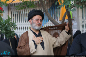 دسته عزای شهادت امیرالمؤمنین علی(ع) با حضور آیت الله العظمی وحید خراسانی